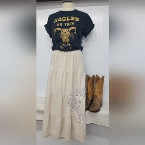 **SOLD*********Rodeo Bohemian Cowgirl Maxi Skirt Upcycled